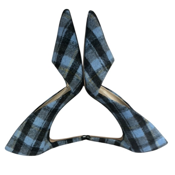 Ann Taylor Azra Blue Plaid Heels Size 9.5 - Picture 3 of 5